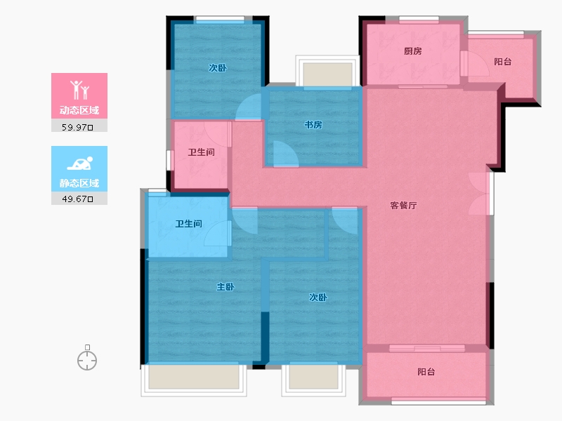 重庆-重庆市-御华兰亭-97.69-户型库-动静分区