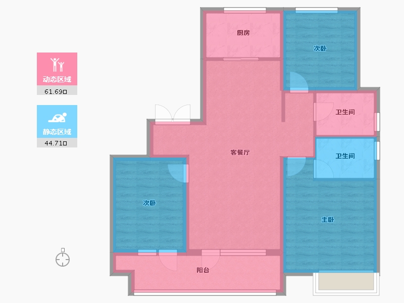 山东省-青岛市-保利观堂-95.21-户型库-动静分区