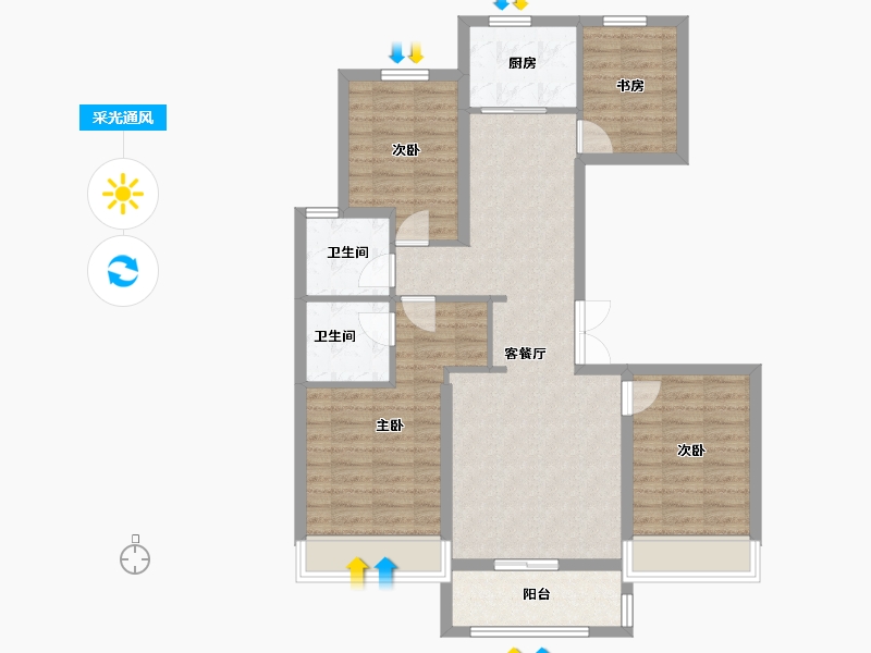 河北省-石家庄市-中房·卓越府-92.24-户型库-采光通风