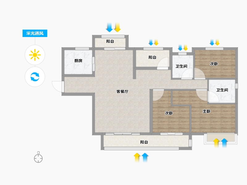 湖南省-长沙市-中建钰和城-114.40-户型库-采光通风