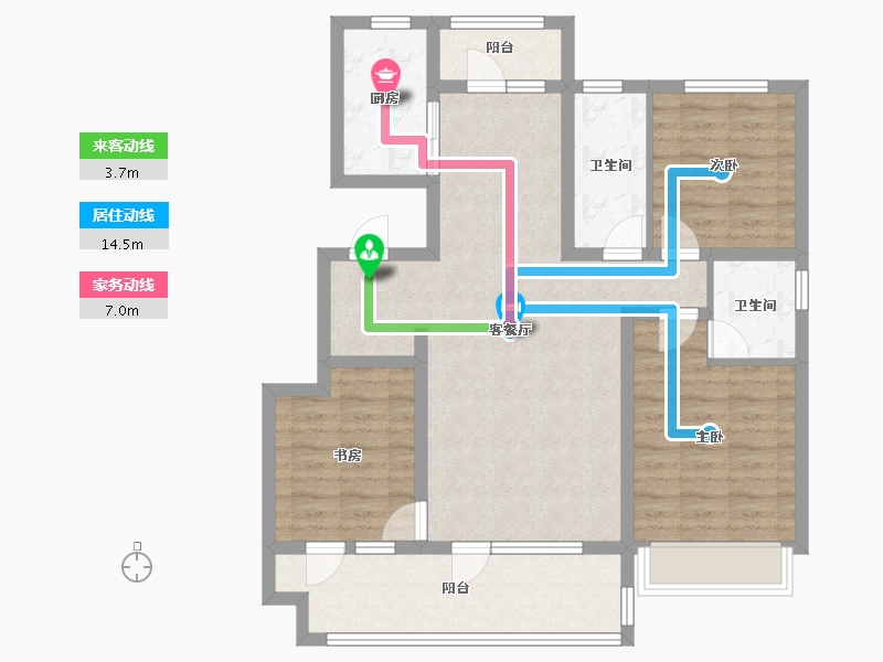 山东省-青岛市-保利观堂-94.41-户型库-动静线