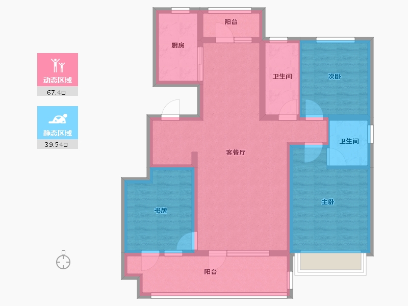 山东省-青岛市-保利观堂-94.41-户型库-动静分区