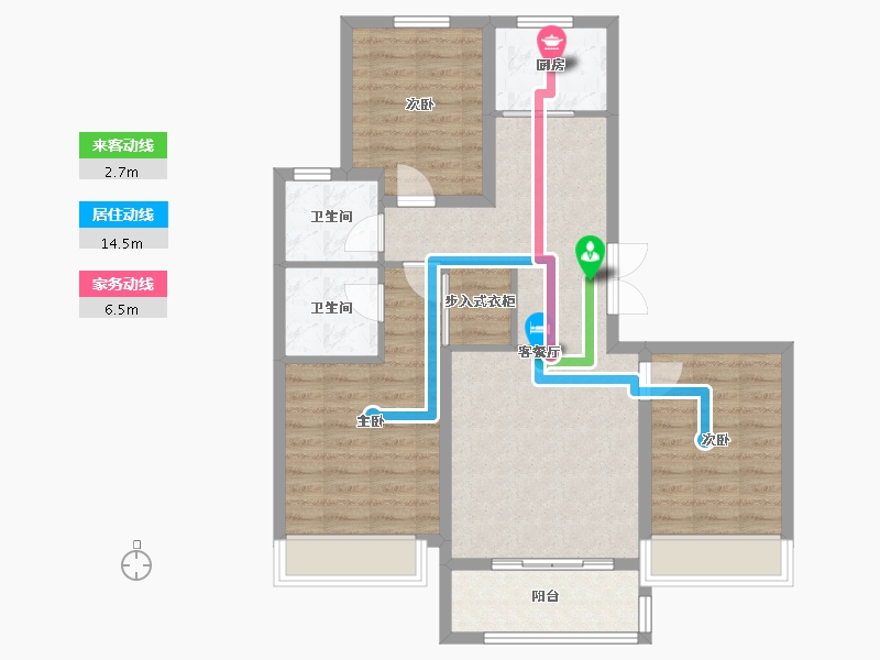 河北省-石家庄市-中房·卓越府-85.25-户型库-动静线