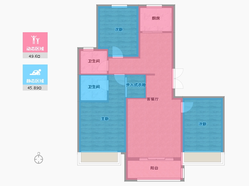 河北省-石家庄市-中房·卓越府-85.25-户型库-动静分区