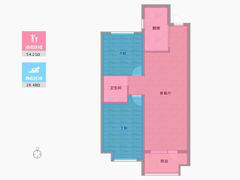 山东省-青岛市-融创维多利亚湾-72.16-户型库-动静分区