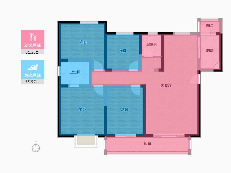 陕西省-西安市-隆源国际城·悦启-103.57-户型库-动静分区