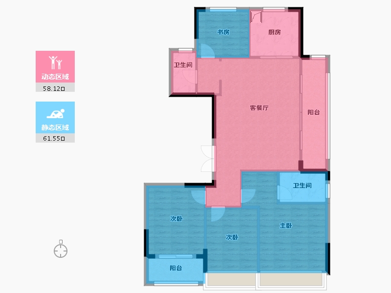 浙江省-绍兴市-宝业大坂绿园-108.79-户型库-动静分区