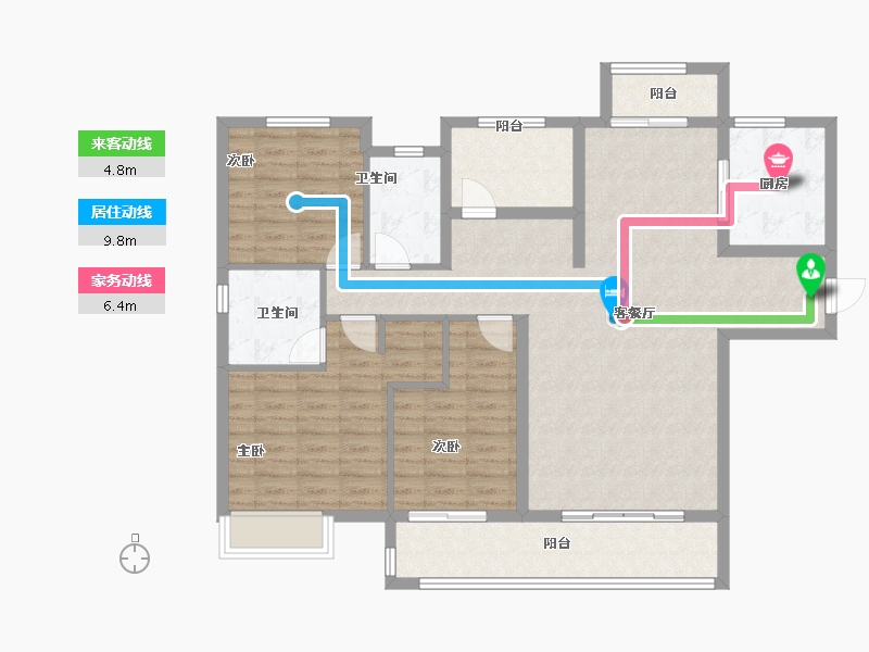 湖南省-长沙市-中建钰和城-114.39-户型库-动静线