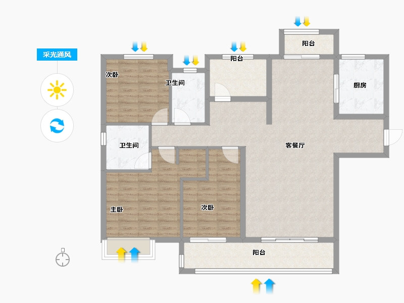 湖南省-长沙市-中建钰和城-114.39-户型库-采光通风