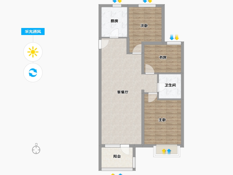 山东省-青岛市-融创维多利亚湾-78.87-户型库-采光通风