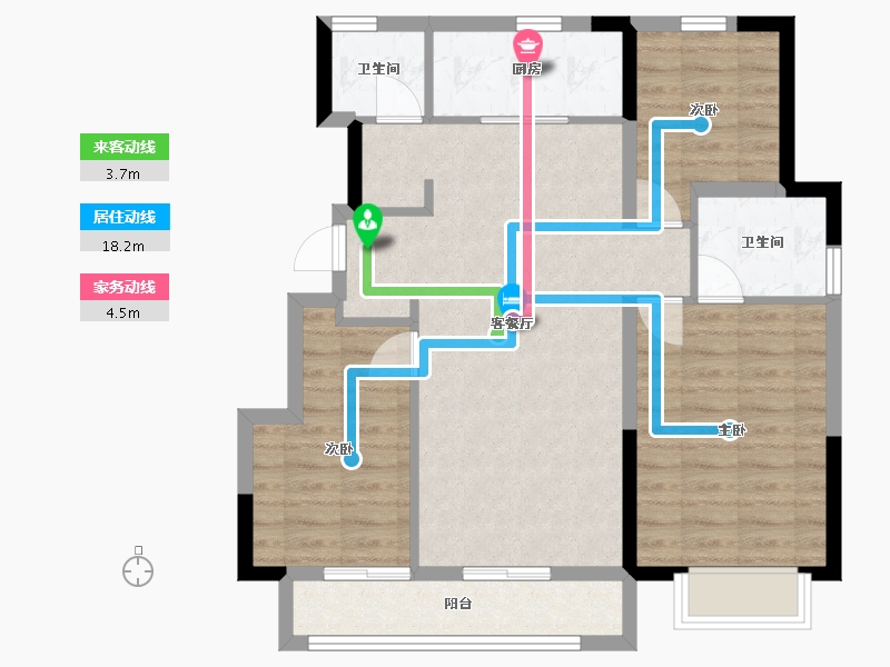 河北省-石家庄市-金地世纪城·格林郡-81.43-户型库-动静线