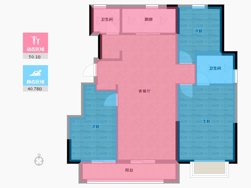 河北省-石家庄市-金地世纪城·格林郡-81.43-户型库-动静分区