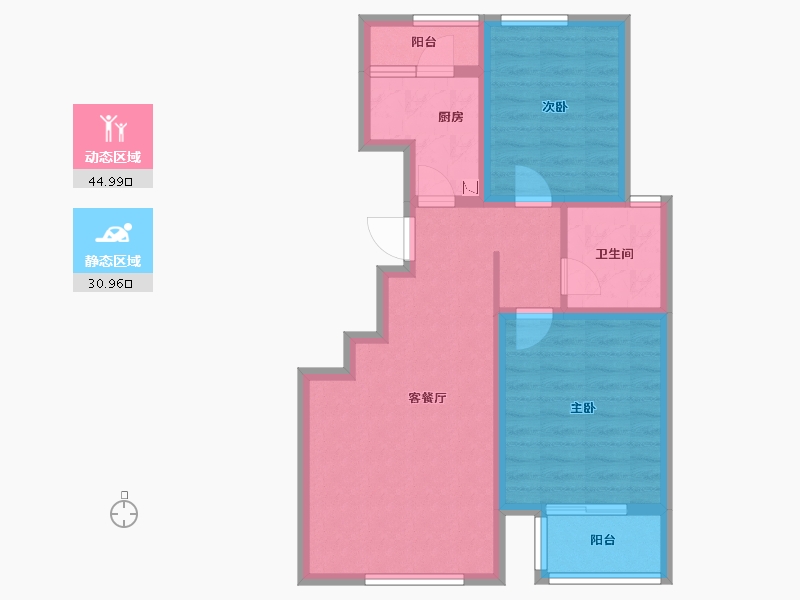 山东省-潍坊市-恒信温莎公馆-66.81-户型库-动静分区