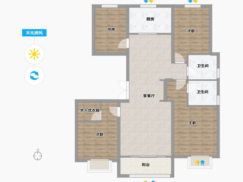 山东省-青岛市-海尔产城创珺玺-111.99-户型库-采光通风