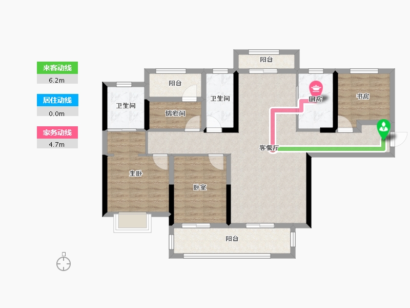 湖南省-长沙市-兆基璟宸府-101.89-户型库-动静线