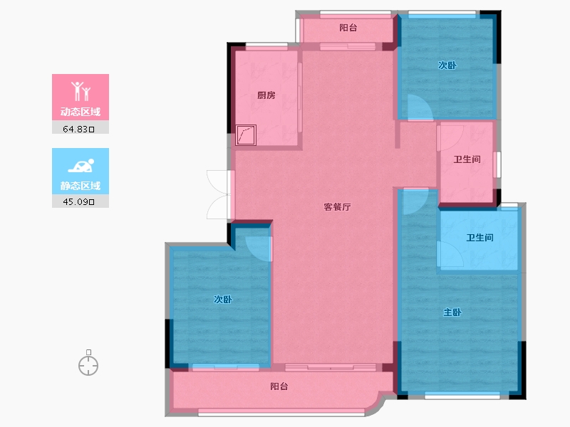 浙江省-绍兴市-金昌烟波飞鹭-99.02-户型库-动静分区