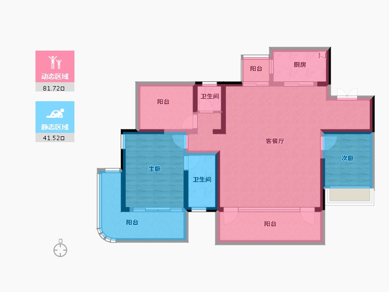 贵州省-贵阳市-贵阳云岩吾悦广场-109.60-户型库-动静分区