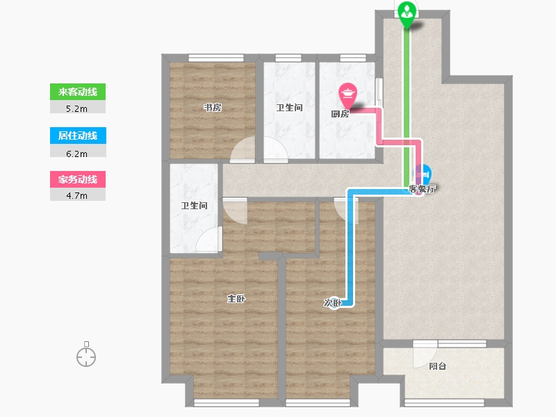 山东省-青岛市-融创维多利亚湾-104.87-户型库-动静线