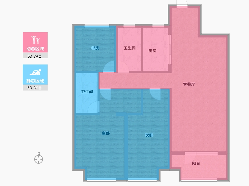 山东省-青岛市-融创维多利亚湾-104.87-户型库-动静分区