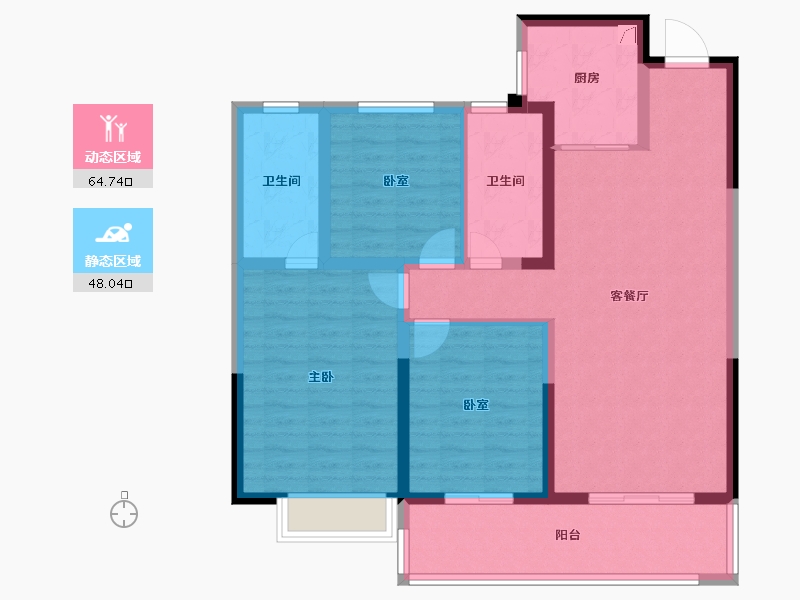 江苏省-无锡市-金科蠡湖-100.80-户型库-动静分区