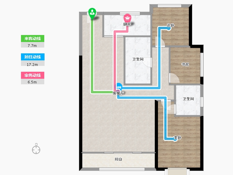 内蒙古自治区-包头市-富力尚悦居-120.00-户型库-动静线