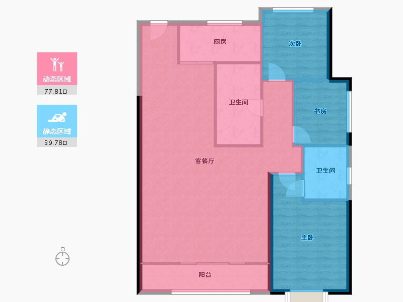 内蒙古自治区-包头市-富力尚悦居-120.00-户型库-动静分区