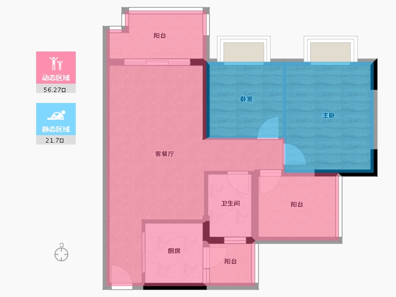 广东省-中山市-钱隆御府-69.09-户型库-动静分区