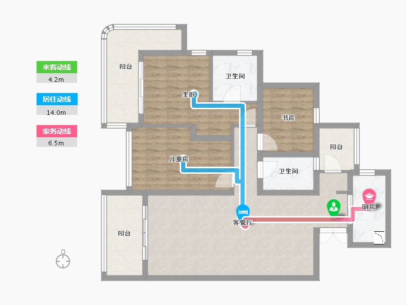 贵州省-贵阳市-贵阳云岩吾悦广场-100.00-户型库-动静线