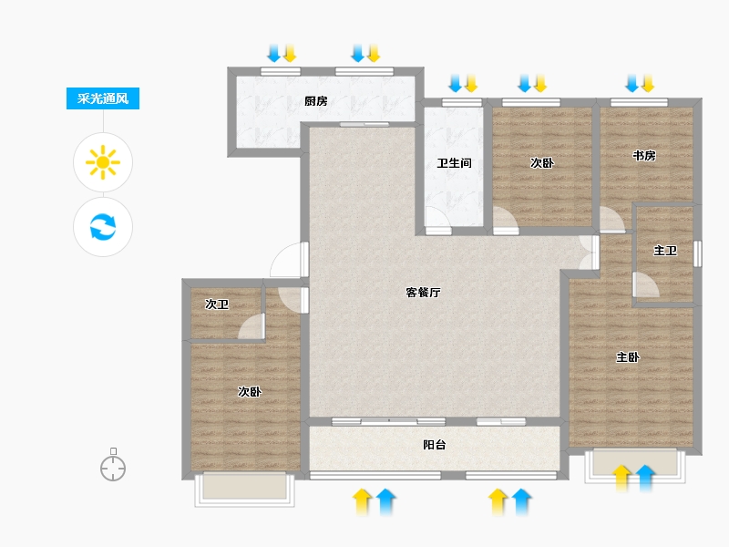 山东省-潍坊市-城投麓台雅园-145.00-户型库-采光通风