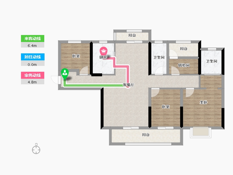 湖南省-长沙市-兆基璟宸府-107.57-户型库-动静线