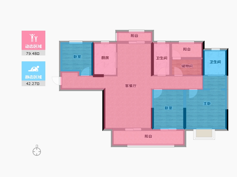 湖南省-长沙市-兆基璟宸府-107.57-户型库-动静分区