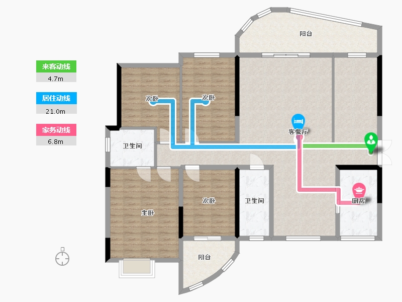 湖南省-株洲市-万丰上院·湖韵2期-140.00-户型库-动静线