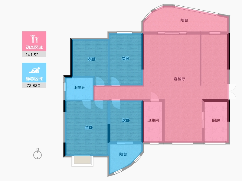 湖南省-株洲市-万丰上院·湖韵2期-140.00-户型库-动静分区