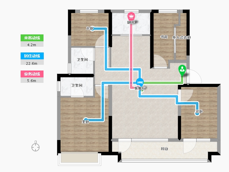 山东省-烟台市-世茂揽樾-114.34-户型库-动静线