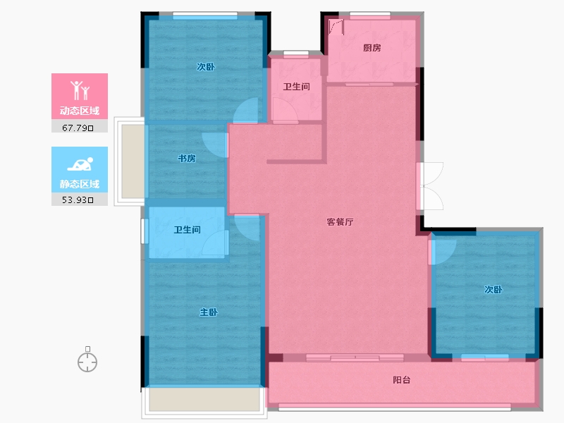 浙江省-绍兴市-宝业大坂绿园-109.85-户型库-动静分区