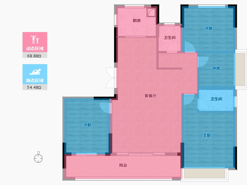 浙江省-绍兴市-宝业大坂绿园-111.80-户型库-动静分区