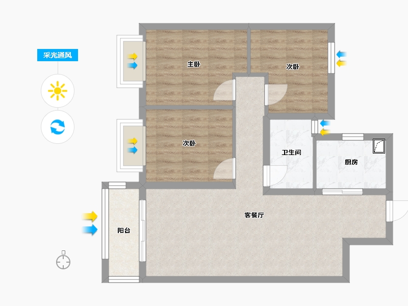 湖北省-孝感市-湖北交投颐和华府-78.00-户型库-采光通风