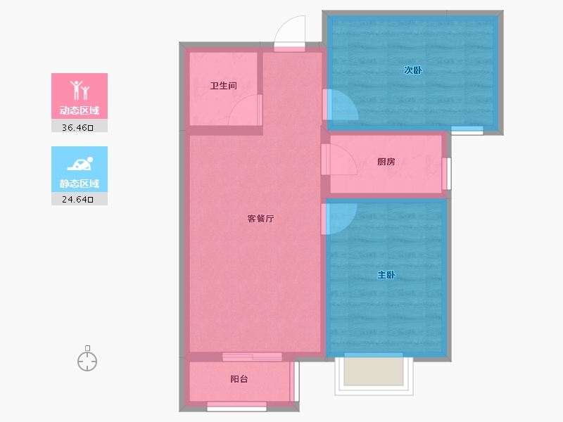 河北省-石家庄市-雅都园-53.70-户型库-动静分区