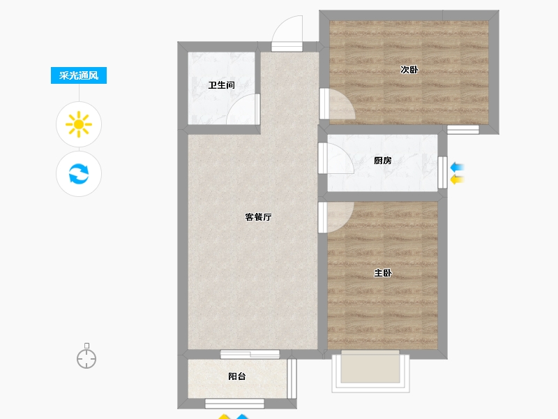 河北省-石家庄市-雅都园-53.70-户型库-采光通风