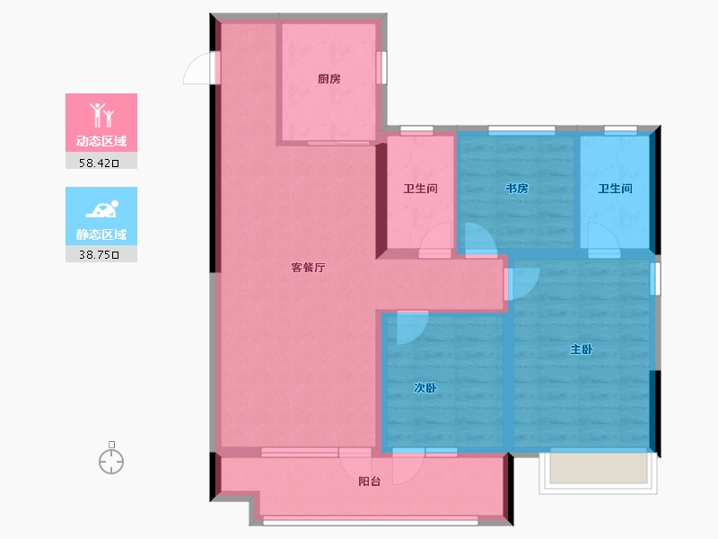 山东省-青岛市-绿地国科健康科技小镇-86.40-户型库-动静分区