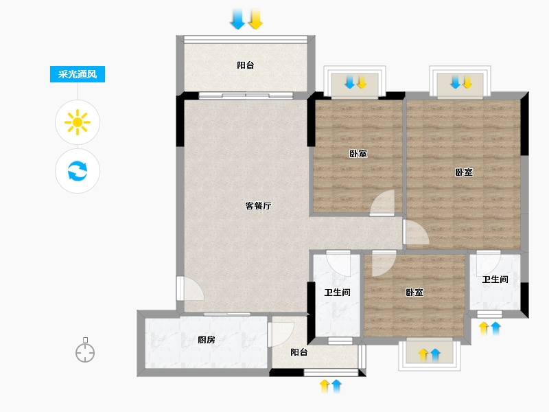 广东省-中山市-如愿居-91.38-户型库-采光通风