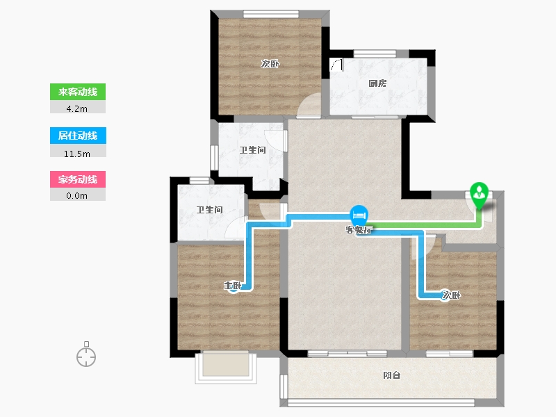 江苏省-无锡市-彰泰融创春岸雅筑-87.18-户型库-动静线