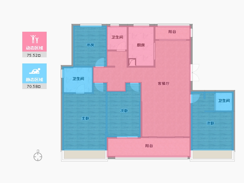 浙江省-绍兴市-宝业大坂绿园-133.36-户型库-动静分区