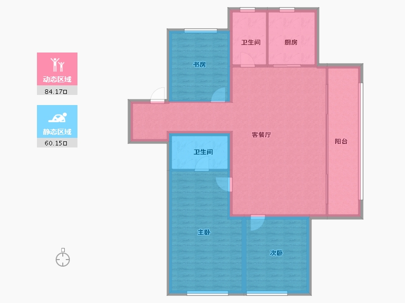 山东省-青岛市-融创维多利亚湾-132.05-户型库-动静分区