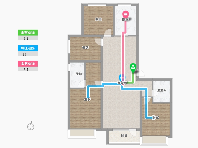 山东省-青岛市-融创维多利亚湾-113.40-户型库-动静线