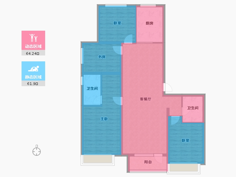 山东省-青岛市-融创维多利亚湾-113.40-户型库-动静分区