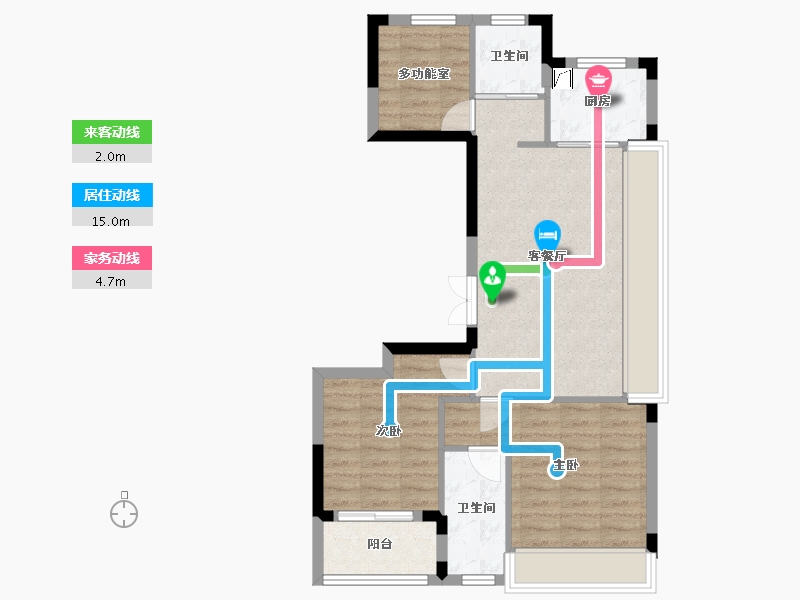 浙江省-绍兴市-宝业大坂绿园-67.25-户型库-动静线