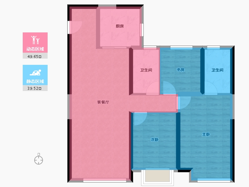 山东省-青岛市-青特金茂中欧国际城滨江悦-79.45-户型库-动静分区