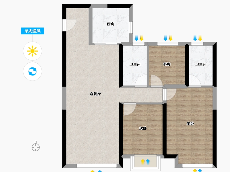 山东省-青岛市-青特金茂中欧国际城滨江悦-79.45-户型库-采光通风