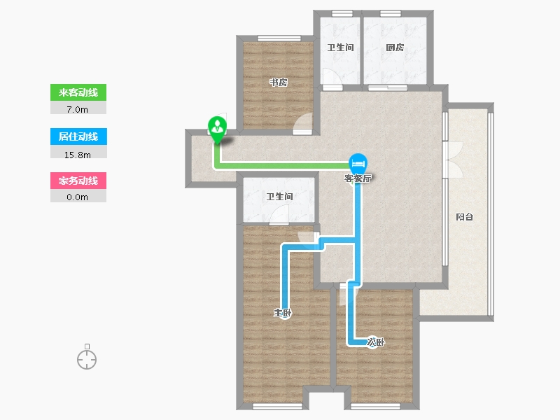 山东省-青岛市-融创维多利亚湾-125.42-户型库-动静线